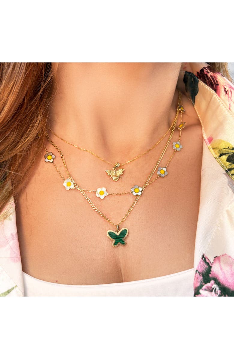 The Lovery Fine Jewelry Gold Bee Necklace, Alternate, color, Yellow Gold