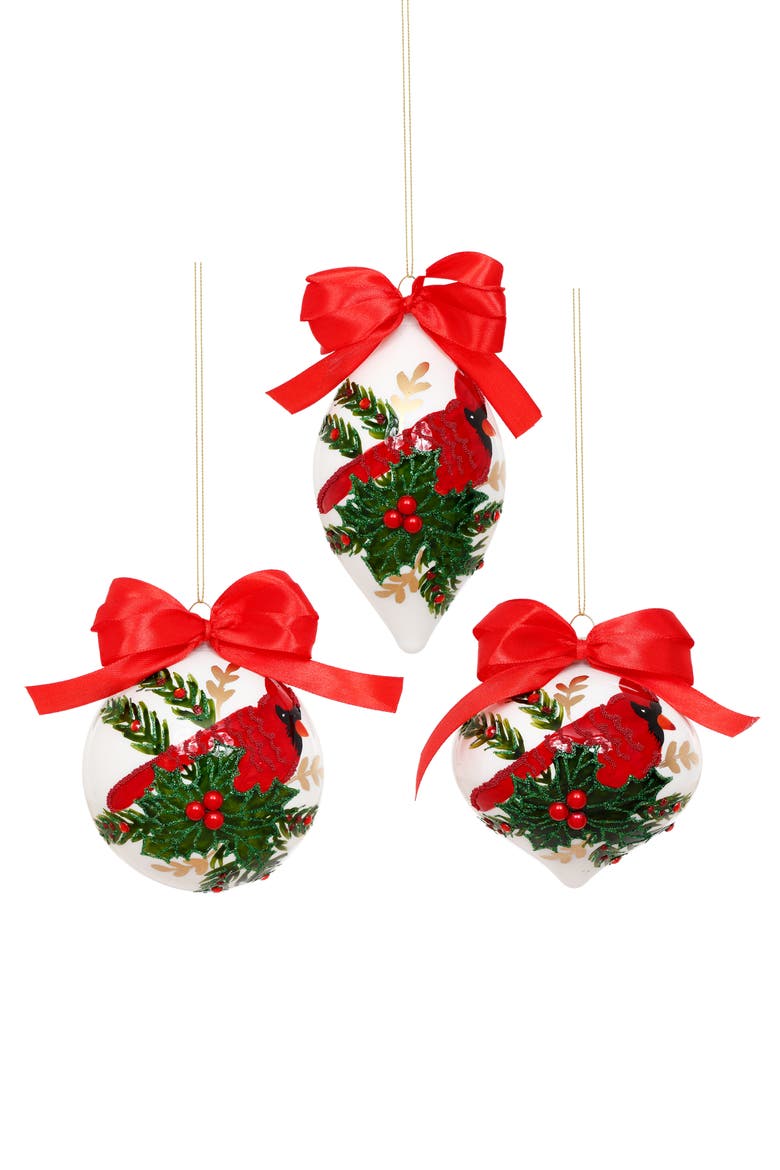 Holiday Cardinal Ornament, Box of 6, Main, color, Red