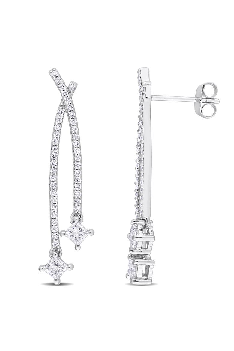 Lab-Grown Diamond Drop Earrings 14k, Main, color, White Gold