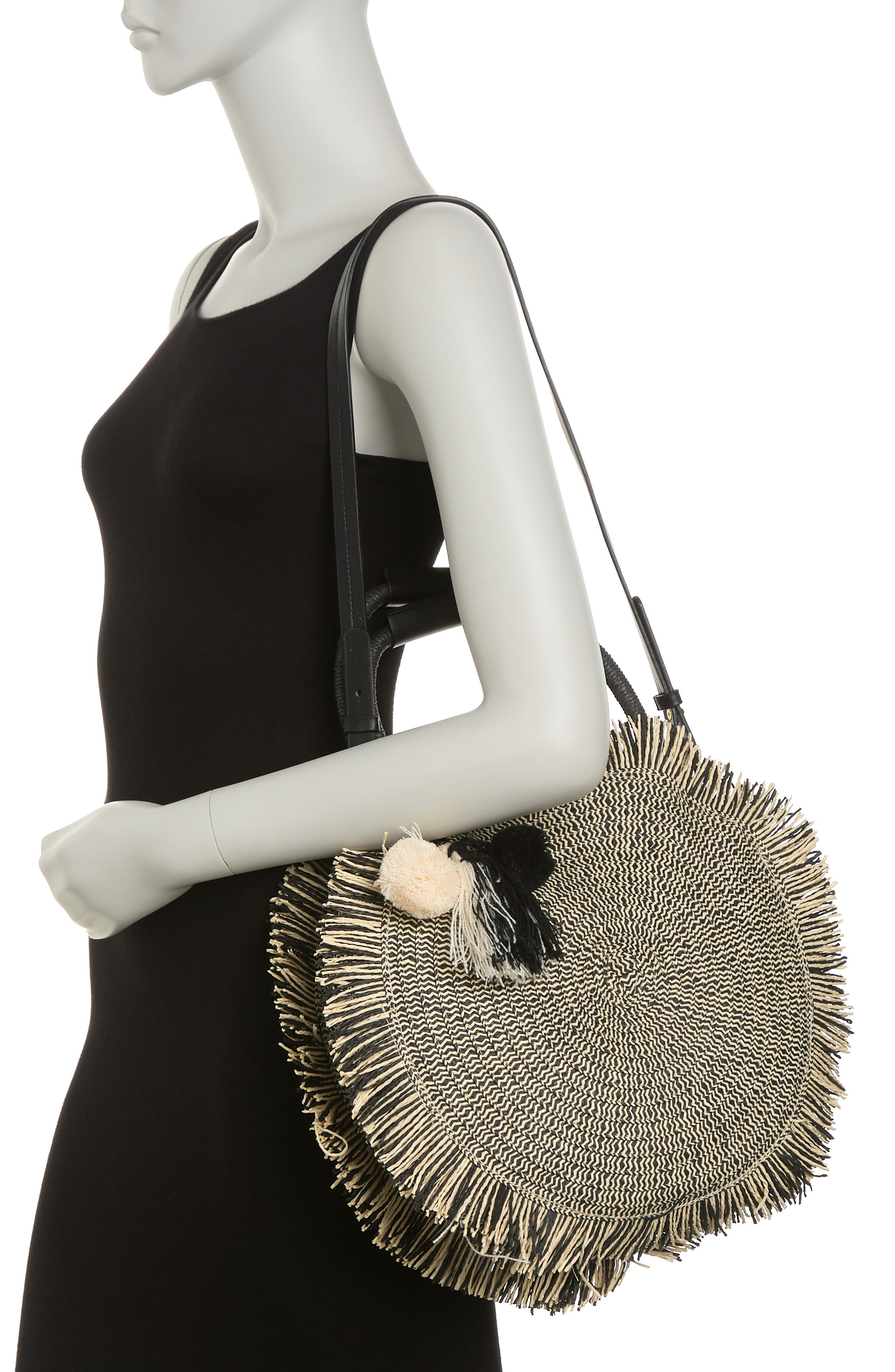 MOST WANTED USA Cricle Straw Shoulder Bag, Alternate, color, 