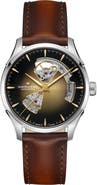 Hamilton Jazzmaster Open Heart Automatic Leather Strap Watch, 40mm