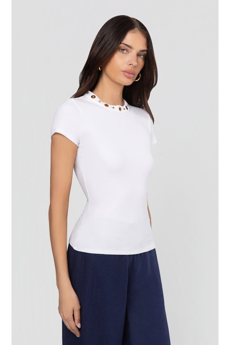 Tate Grommet Top, Alternate, color, White