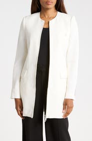 Helmut Lang Tailored Long Sleeve Zip Front Blazer Minidress