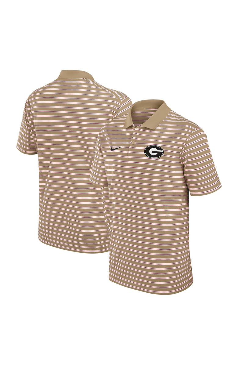 Nike Men's Nike Tan Georgia Bulldogs Athletic Prep Striped Performance Polo, Main, color, Tan