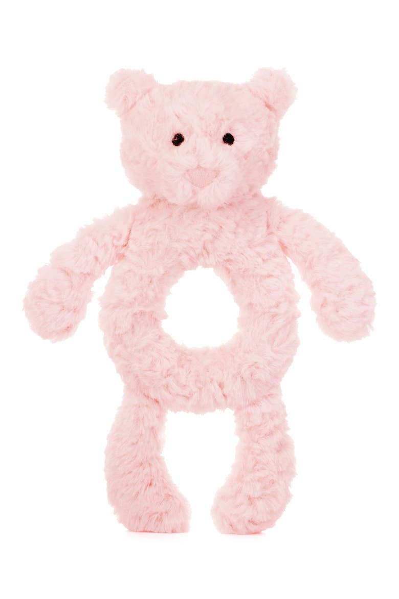 Leola Bear Ring Rattle, Main, color, PINK