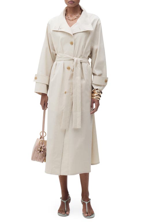 Mango Overszie Stretch Cotton Trench Coat