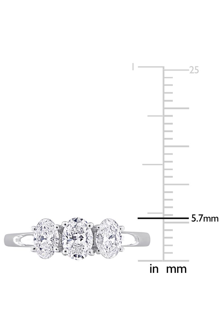 Lab Grown Diamond Oval 3-Stone Ring 14k, Alternate, color, White Gold