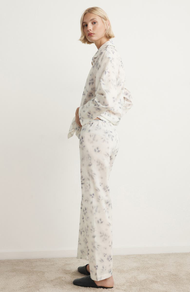 MANGO Watercolor Print Cotton Pajama Pants, Alternate, color, 