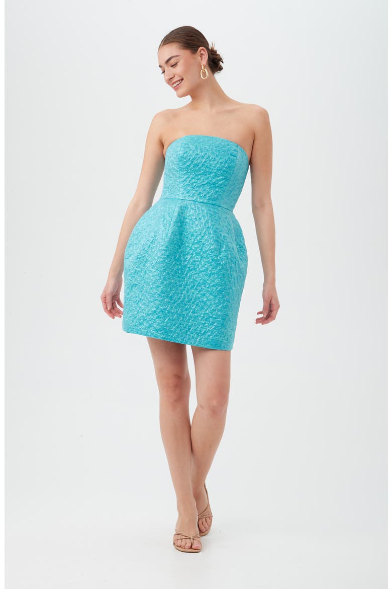 Patrizia Strapless Cocktail Dress, Alternate, color, MARINA MULTI