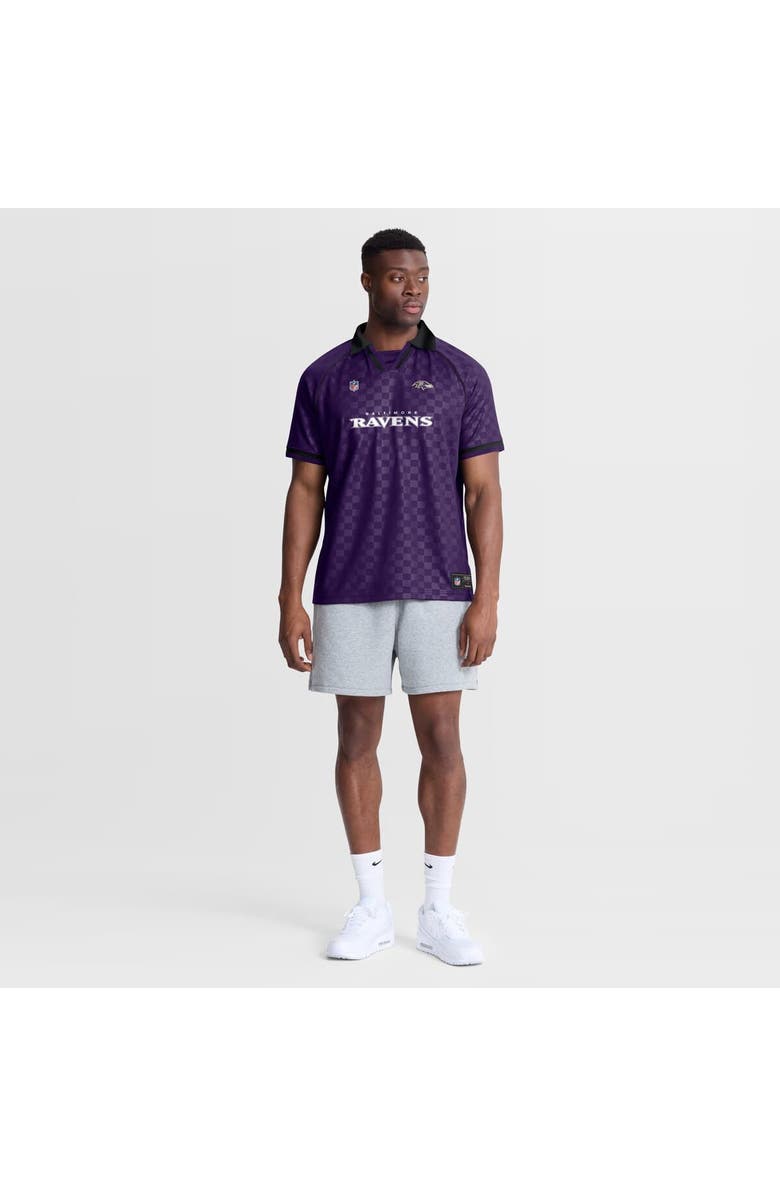 FANATICS Men's Fanatics Purple/Black Baltimore Ravens Homerun Raglan V-Neck Polo, Alternate, color, Purple