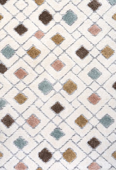 Astrid Retro Trellis High-Low Area Rug