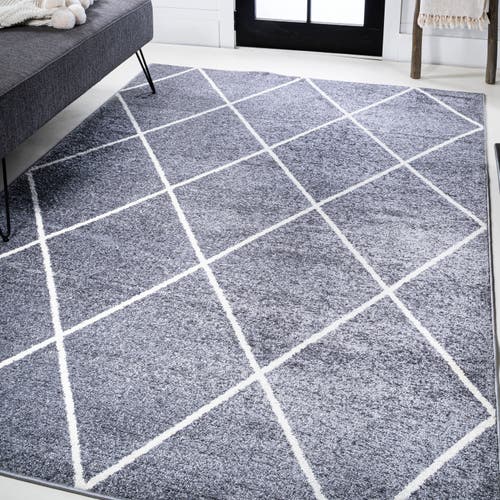 Jonathan Y Cole Minimalist Diamond Trellis Area Rug In Gray/white