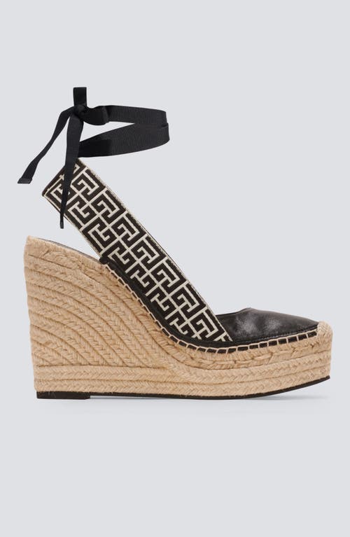 Balmain Alex Monogram Jacquard And Leather Espadrilles