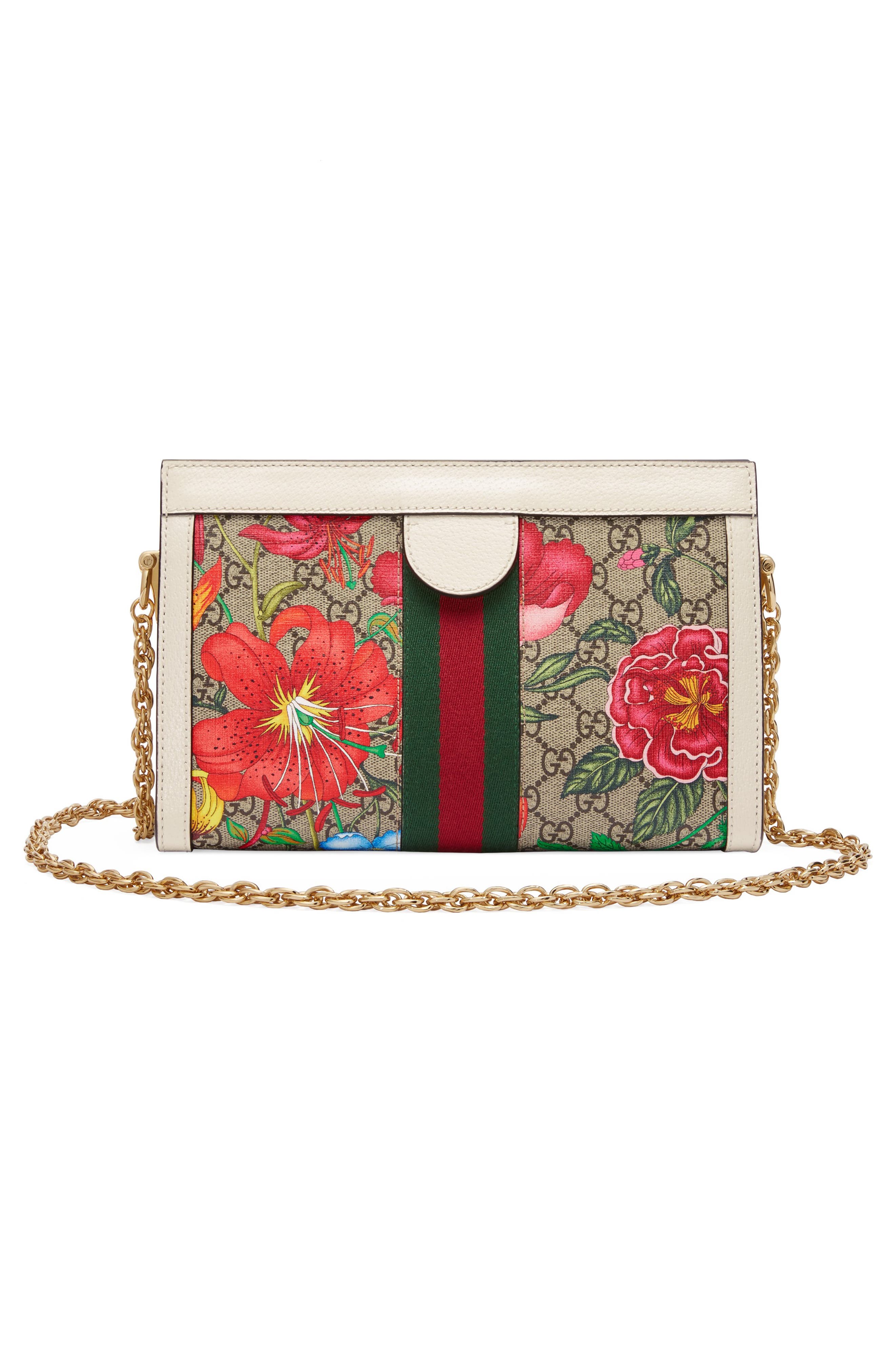 Gucci Small Ophidia Floral GG Supreme Canvas Shoulder Bag, Alternate, color, 
