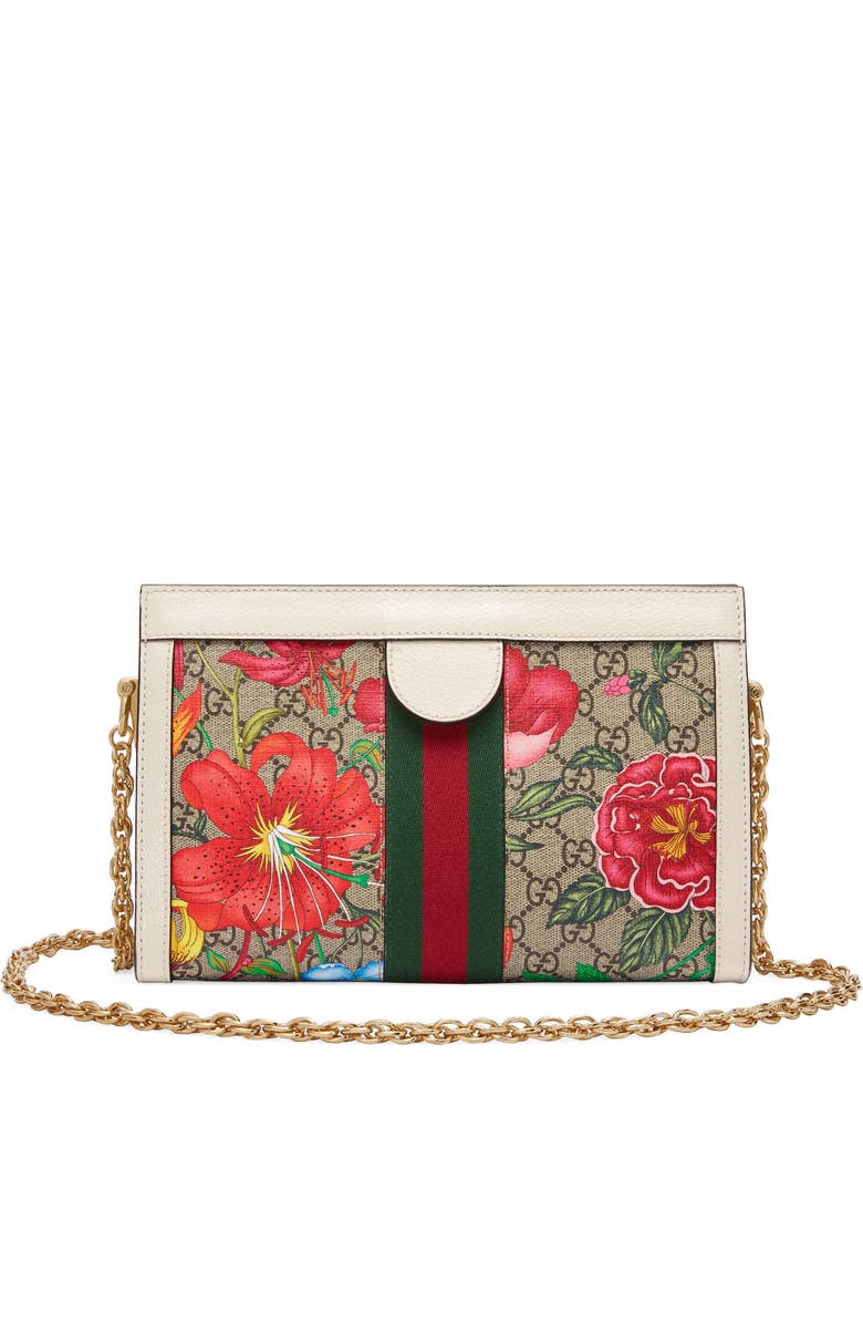 Gucci Small Ophidia Floral GG Supreme Canvas Shoulder Bag, Alternate, color,