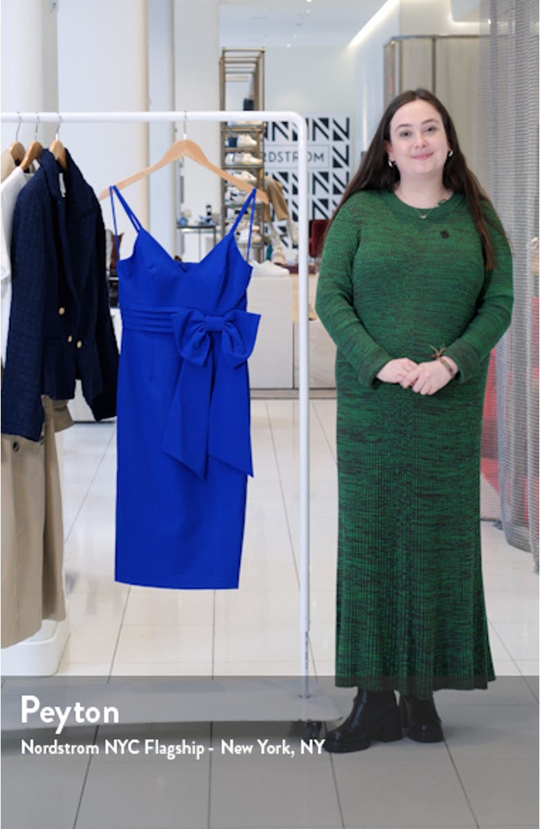 Pleat Bow Sheath Cocktail Dress, sales video thumbnail