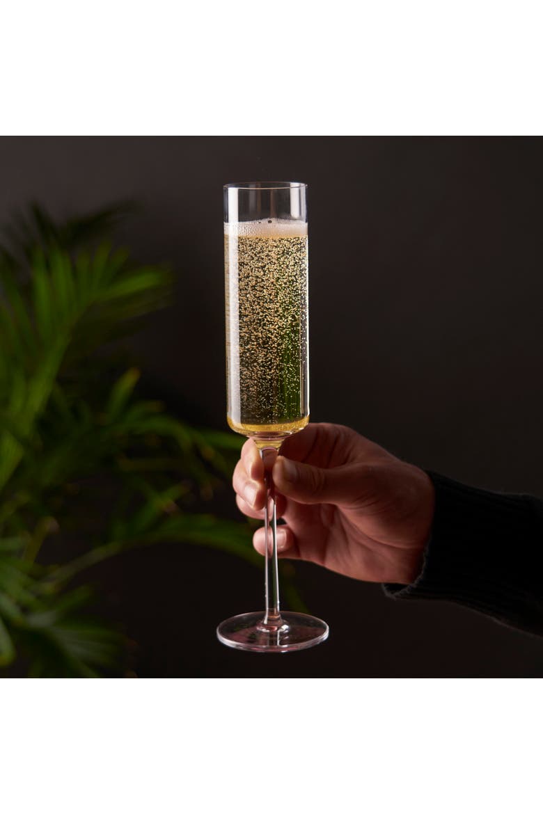 Laurel Crystal Champagne Flutes Set of 2, Alternate, color, Clear