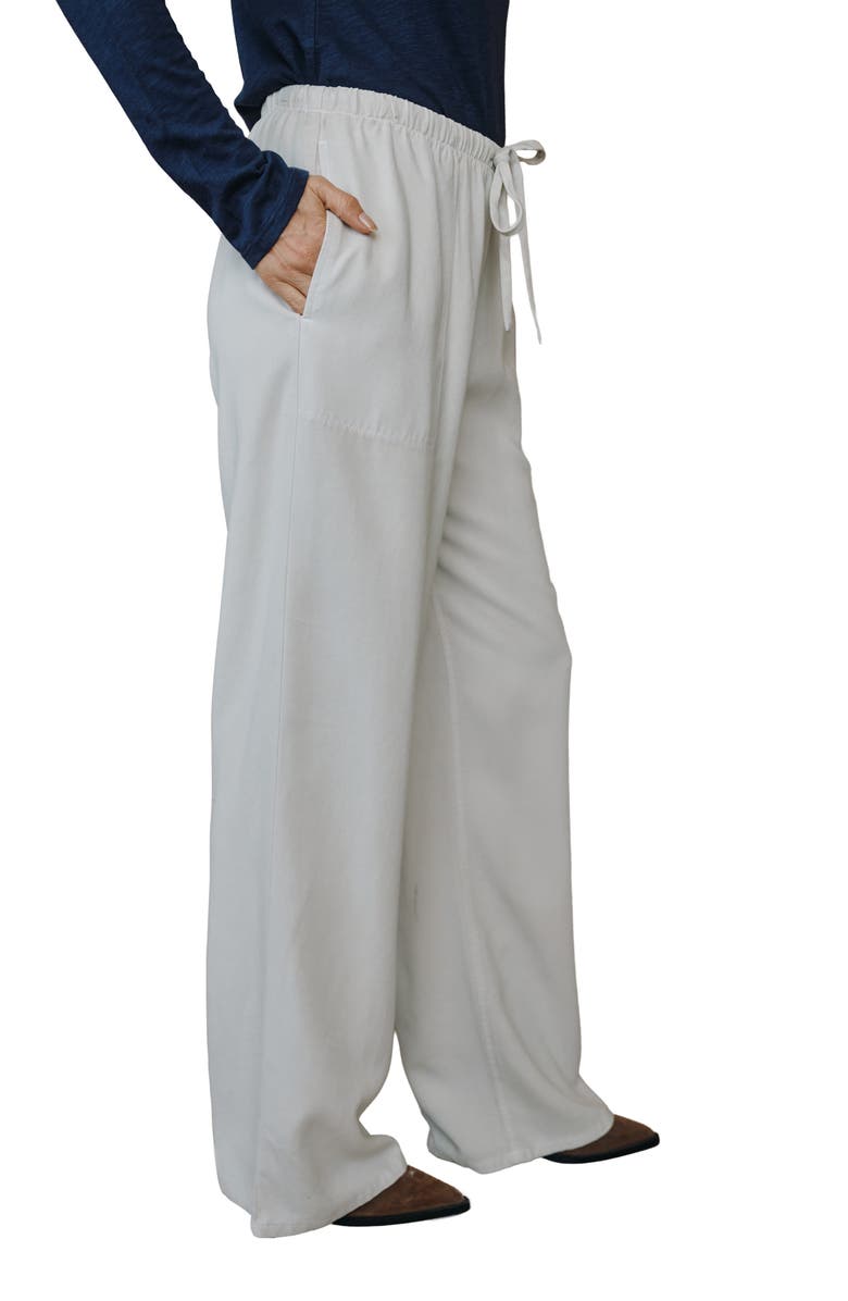 Bella Dahl Kylie Drawstring Wide Leg Pants, Alternate, color, Ivory Smoke