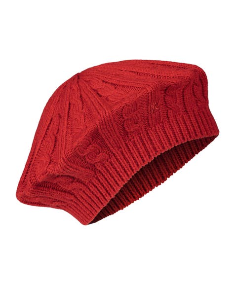 core cable knit beret