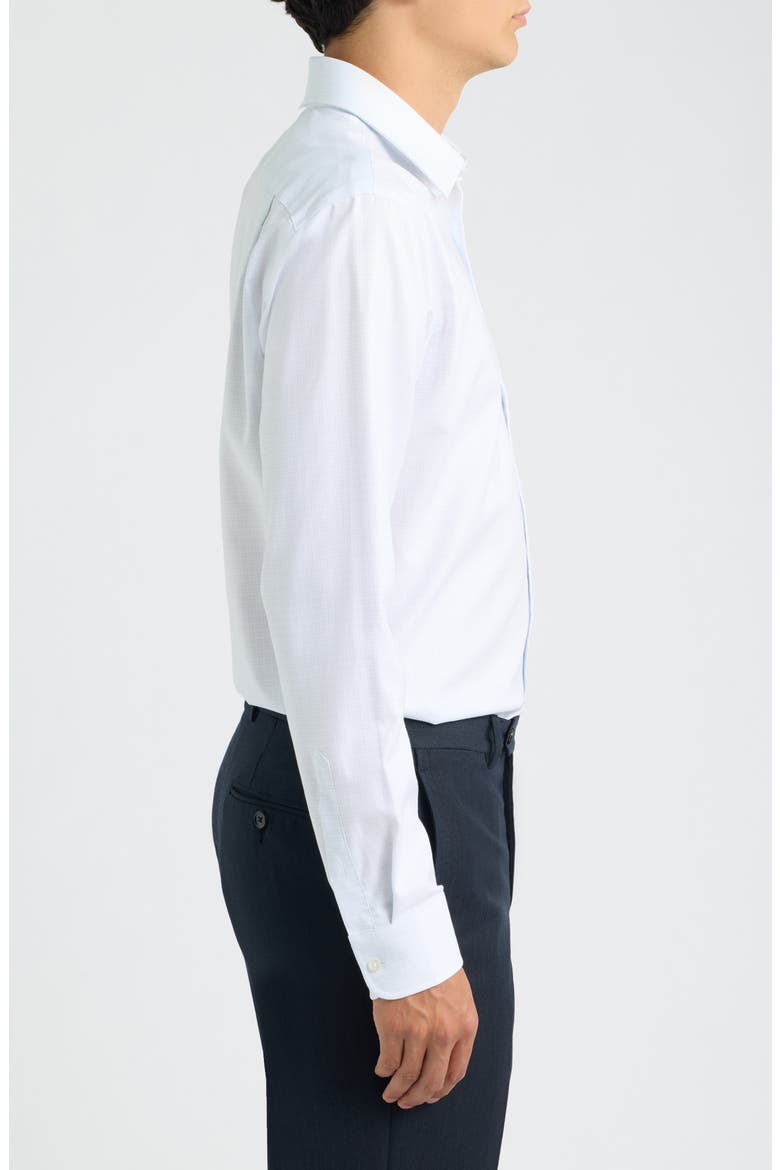 Trim Fit Check Premium Non-Iron Cotton Dress Shirt, Alternate, color, WHITE HARRISON CHECK