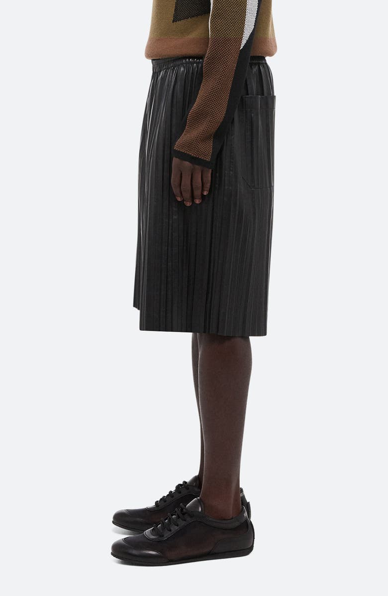 Helmut Lang Pleated Leather Shorts, Alternate, color, 