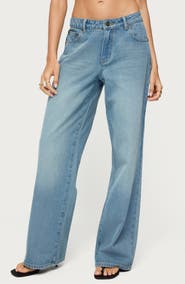 EDIKTED Raelynn Washed Wide Leg Jeans