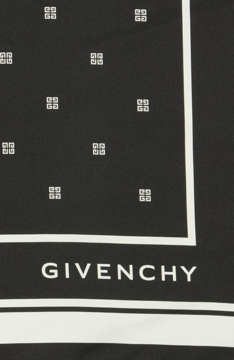 Givenchy Logo Silk Square Scarf, Alternate, color, Black White