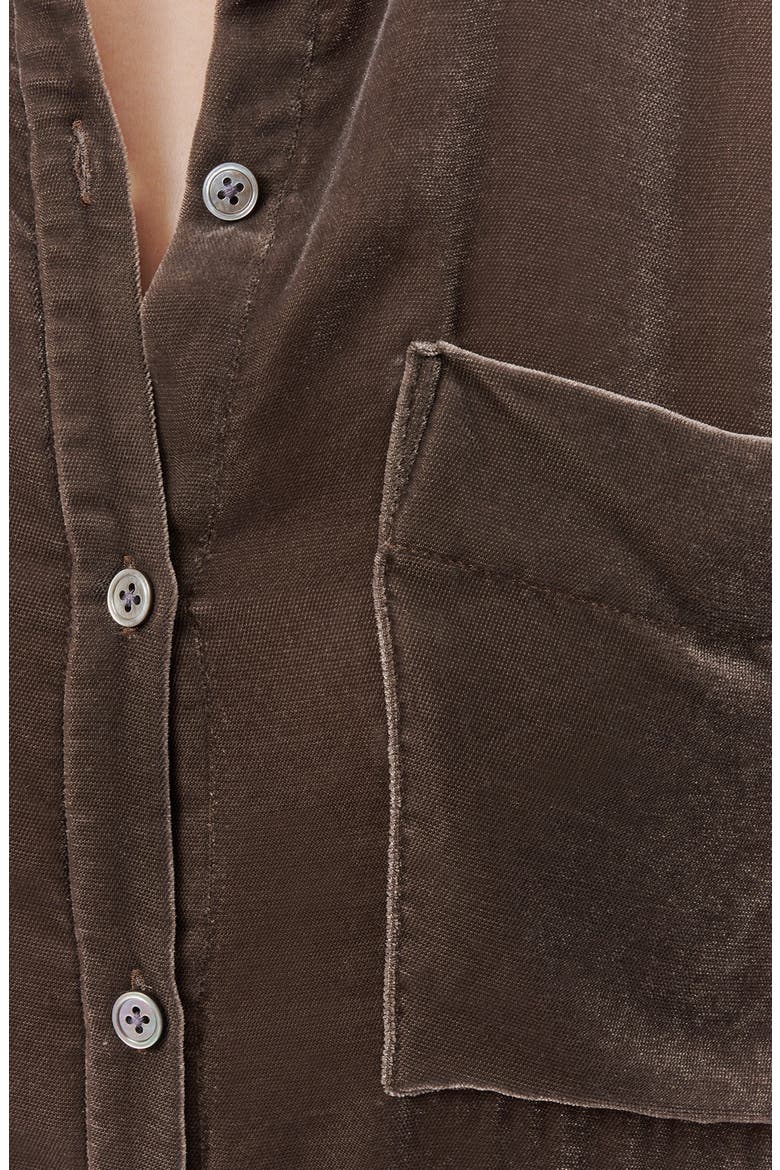 Velvet Boyfriend Shirt, Alternate, color, TRUFFLE GREY