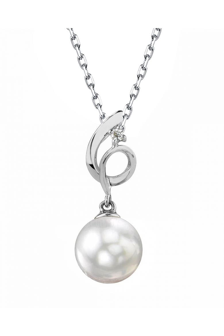 14K Gold South Sea Pearl & Diamond Symphony Pendant, Main, color, White Gold