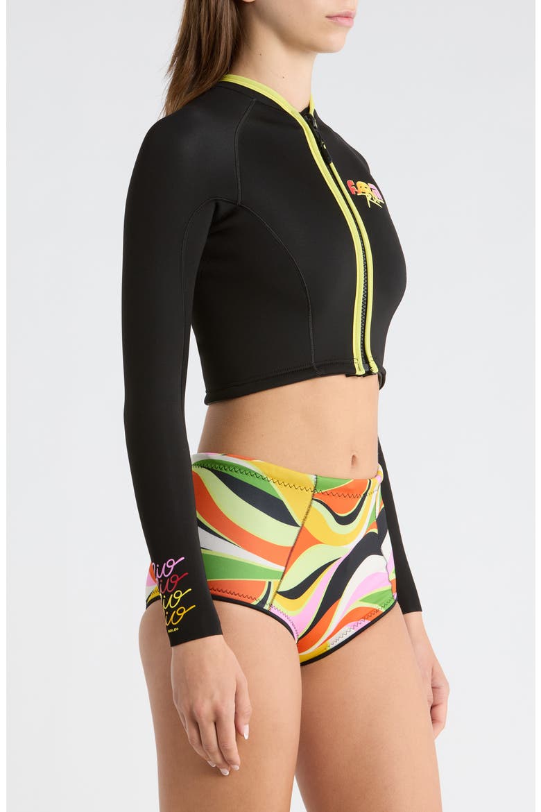x Farm Rio G-Bomb 1.5mm Crop Swim Jacket, Alternate, color, NEON WAVES