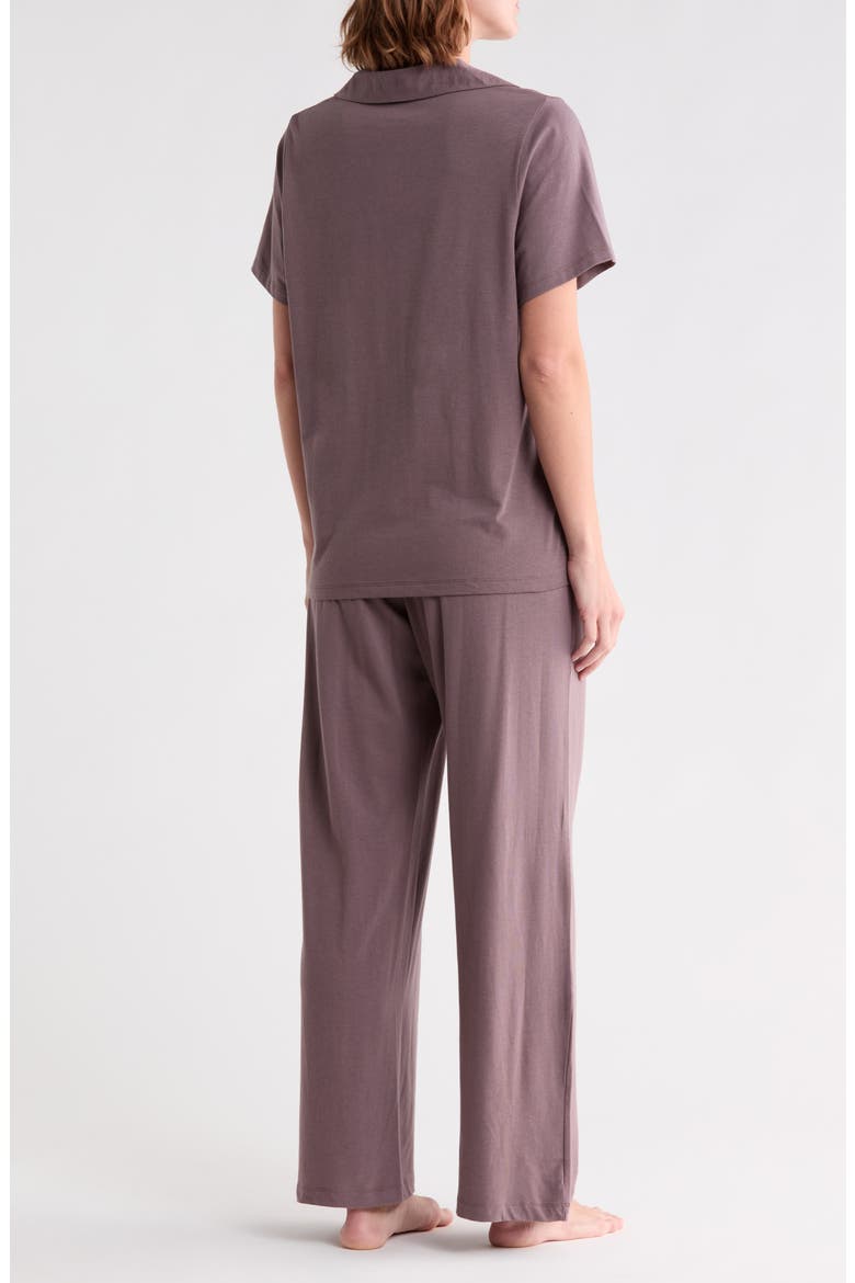 Notch Collar Knit Pajamas, Alternate, color, SPARROW