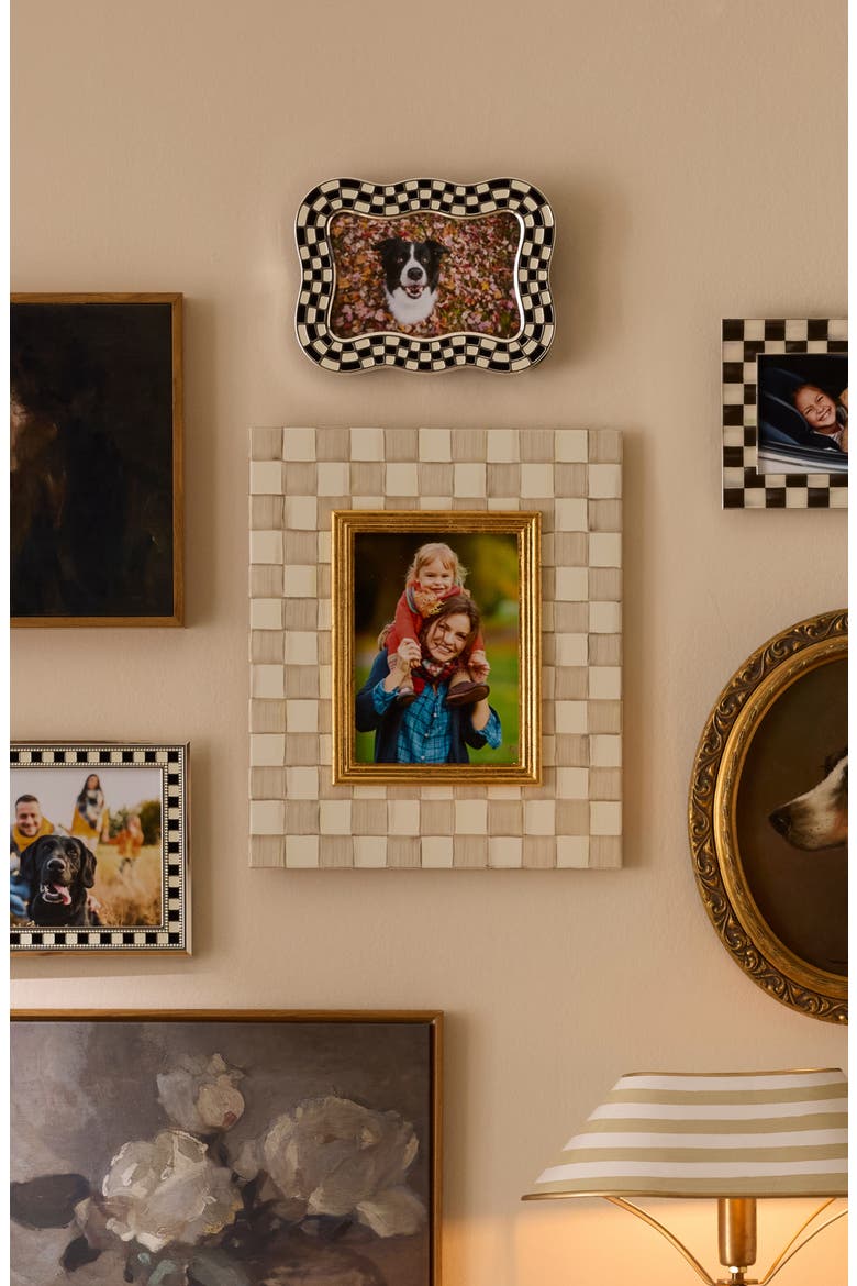 Mocha Check Enameled Steel 5 x 7-Inch Picture Frame, Alternate, color, MOCHA