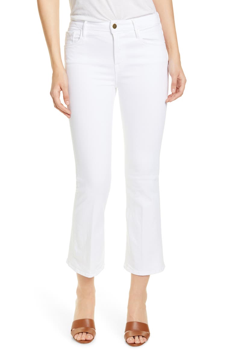 Le Crop Mini Bootcut Jeans, Main, color, BLANC