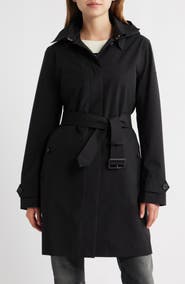 Save The Duck Jackie Water Resistant Raincoat with Removable Hood