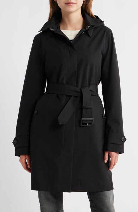 Save The Duck Jackie Water Resistant Raincoat with Removable Hood