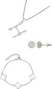 Adornia 3-Piece Mixed Cubic Zirconia Initial Jewelry Set