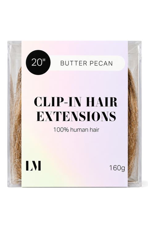 20-Inch Human Hair Clip-In Extensions