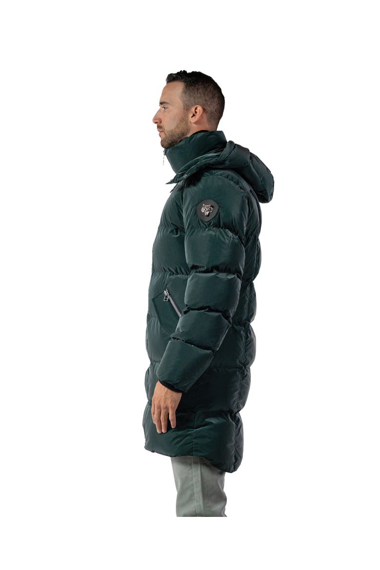 Men's Penguin Long Length Quilted Coat, Alternate, color, GREEN DIAMOND