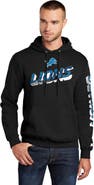 STARTER Men's Starter Black Detroit Lions Wordmark Logo Pullover Hoodie