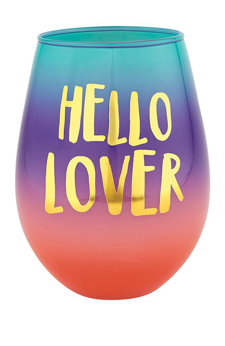 Slant Collections Hello Lover Jumbo Stemless Novelty Wine Glass, Main, color, 