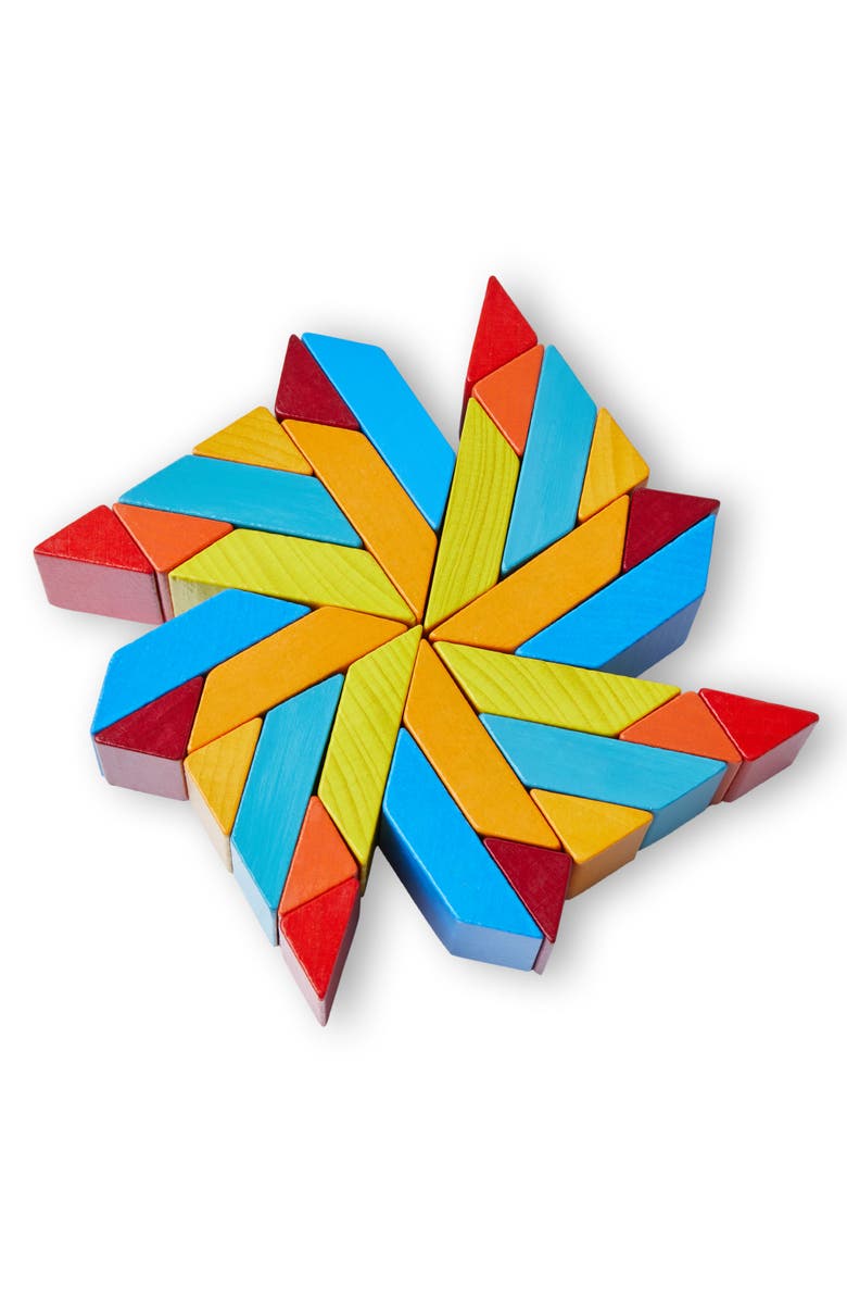 HABA 3D Puzzle Cube Mosaic - 48 Piece Wooden Blocks with 10 Double Sided Template Cards, Alternate, color, Multi