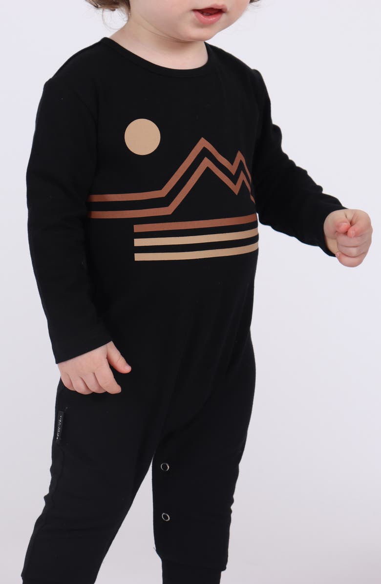 TINY TRIBE Mountainscape Stretch Cotton Romper, Alternate, color, 