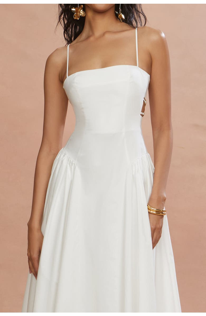 AMUR Aliza Midi Poplin Dress, Alternate, color, Ivory