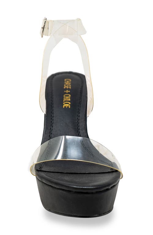 Chase & Chloe Chase And Chloe Hela Platform Sandal In Clear Black