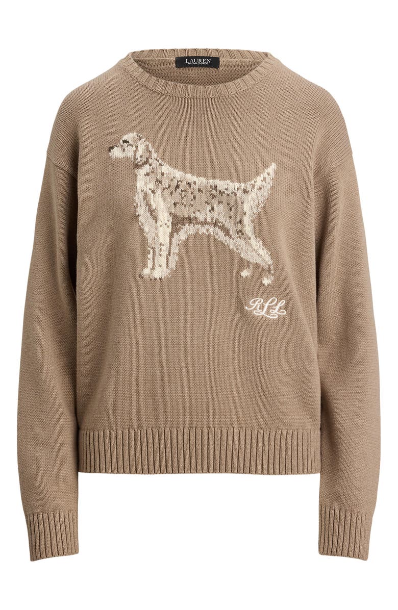 Lauren Ralph Lauren Intarsia English Setter Cotton Sweater, Alternate, color, Adirondack Heather Multi