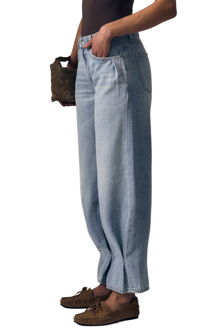Delphine Pleated Tapered Leg Jeans, Alternate, color, LOVE LETTER