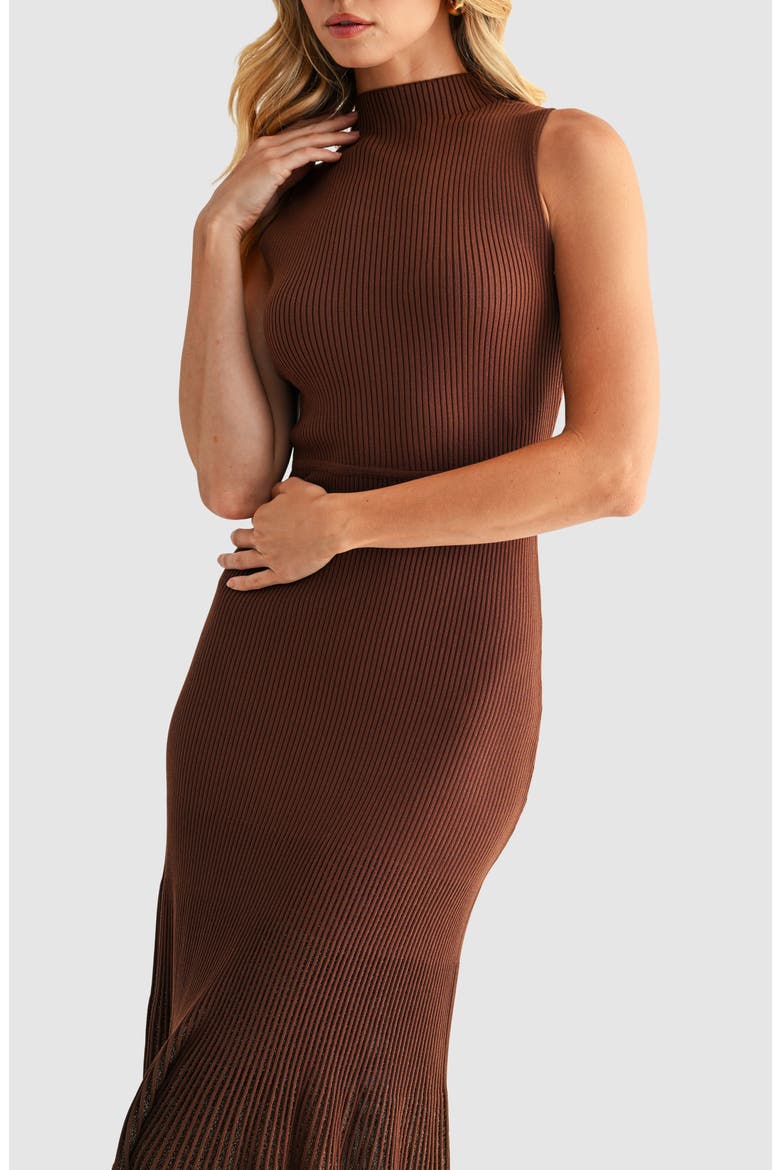 Sleeveless Mermaid Hem Sweater Dress, Alternate, color, BROWN