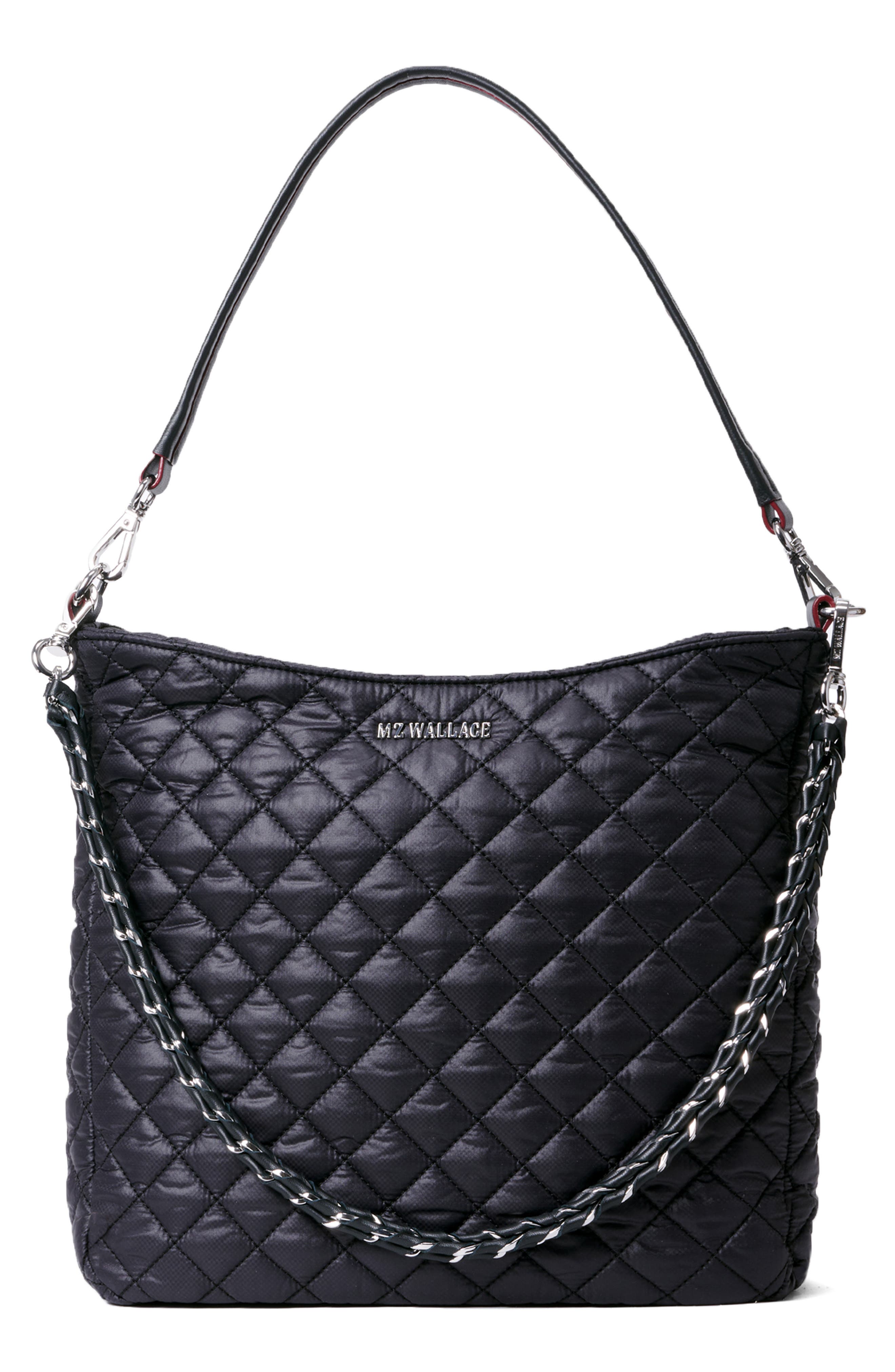 MZ Wallace Crosby Quilted Nylon Hobo Bag, Main, color, 