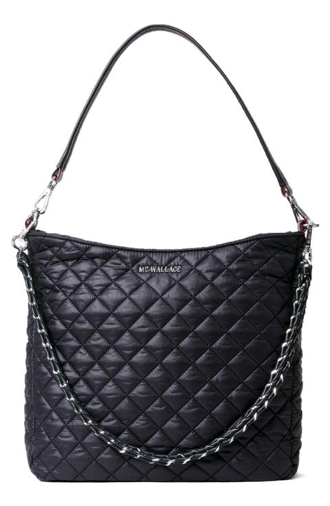 Crosby Quilted Nylon Hobo Bag