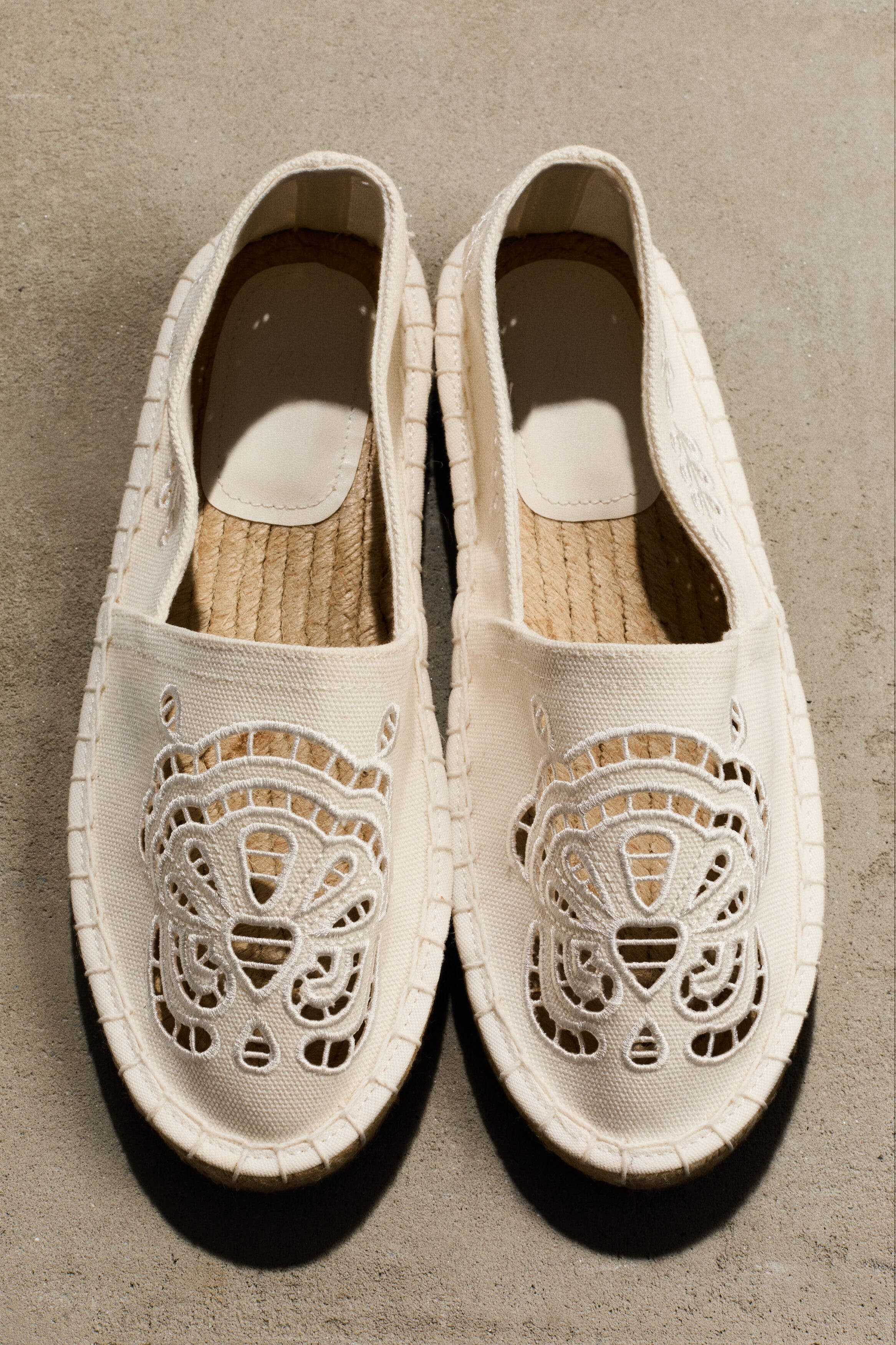 H&M Broderie Anglaise Espadrilles, Alternate, color, White